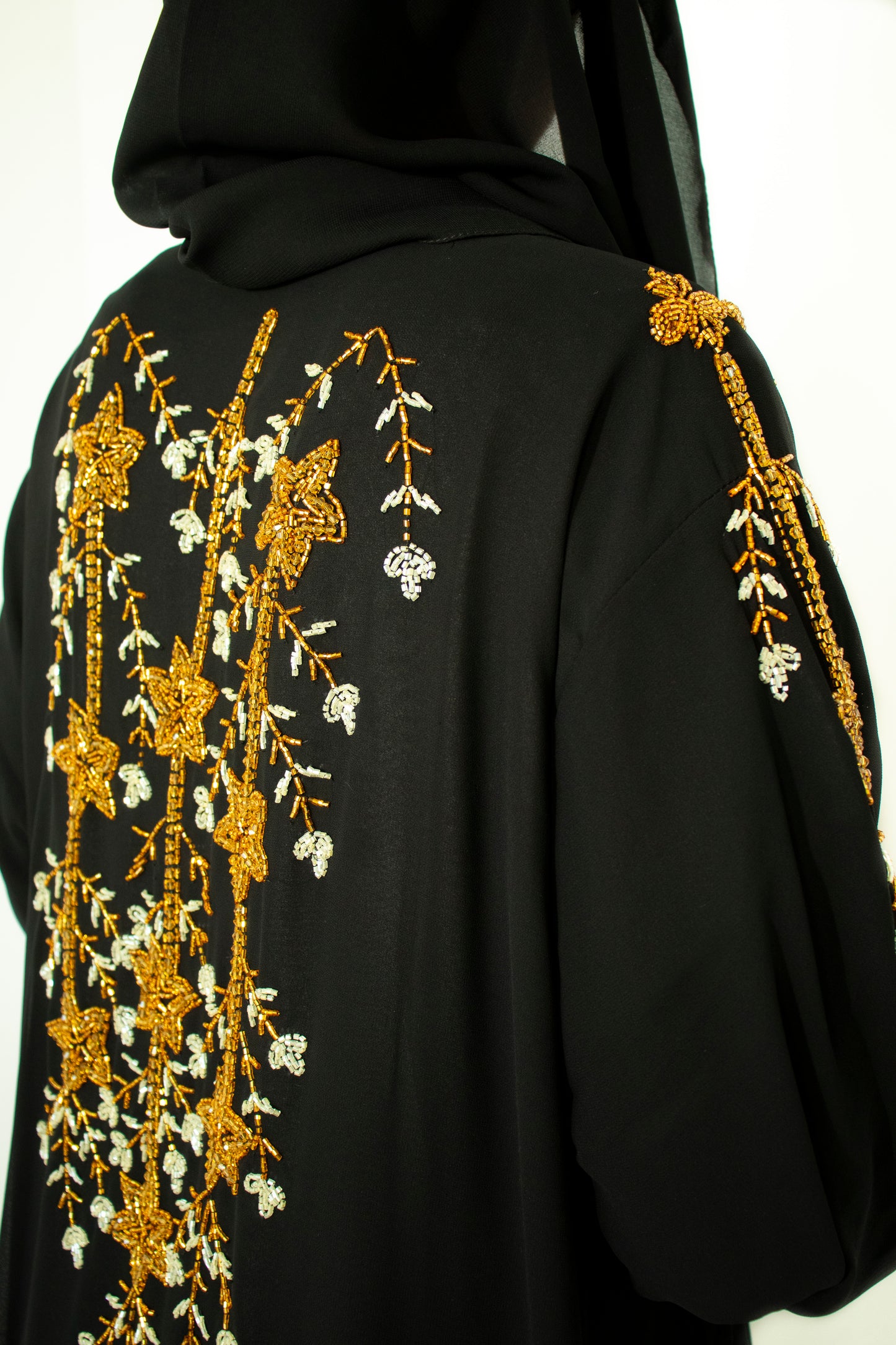 Golden Elegance Embroidered Abaya